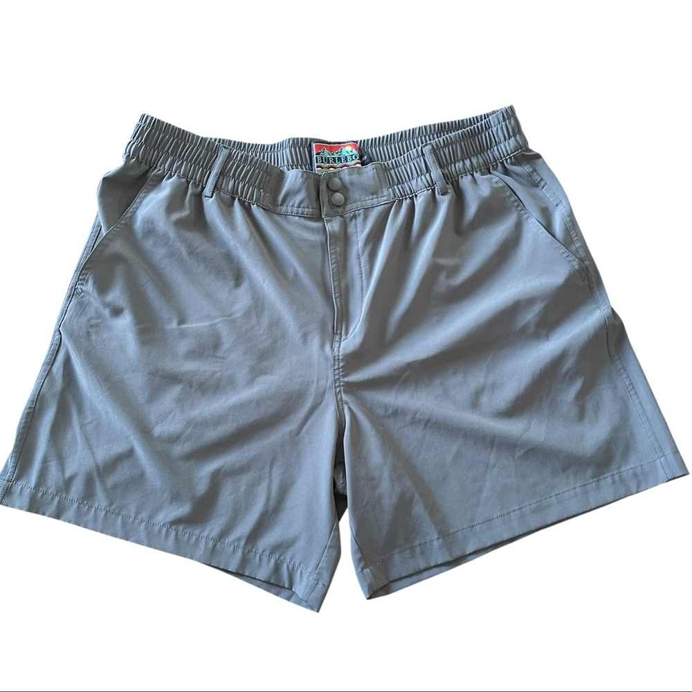 BURLEBO Men's Flat Front Shorts in Light Gray